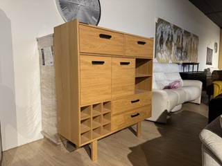 Hoge kast, naturel eikenhout